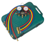 Refco 2-Weg Monteurhilfe M2-3-DELUXE-M-R134a mit ölgefüllten R3 Metallbalgmanometer