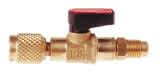 ITE Kugelventil BVS-04-Y gelb mit Ventilkerndrücker für Füllschlauch 1/4" SAE aussen/innen