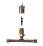ITE T-Stück Schrader MV-8416 Messing 2x5/16" ODS 1x1/4" SAE aussen