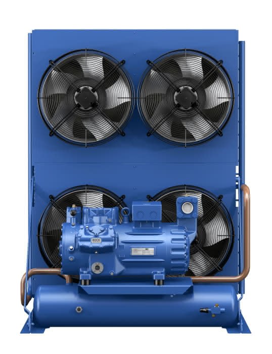 Bock Verflüssigungssatz halbhermetisch SHGX56e/995-4SL mit 86,6m³/h Fördervolumen SE55 vorgefüllt sauggasgekühlt - Detail 1