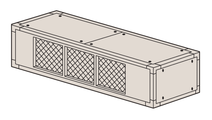 Mitsubishi Zuluft-Plenum mit Luftgrill am Auslass und Schalldämmkulissen (Leistungsgröße 022) für s-MEXT BL79900702 - Detail 1