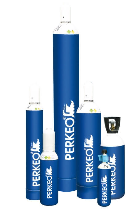 Perkeo 2Liter-Sauerstoff-Stahlflasche mit Erstfüllung ca. 108mm-Durchmesser - Detail 1