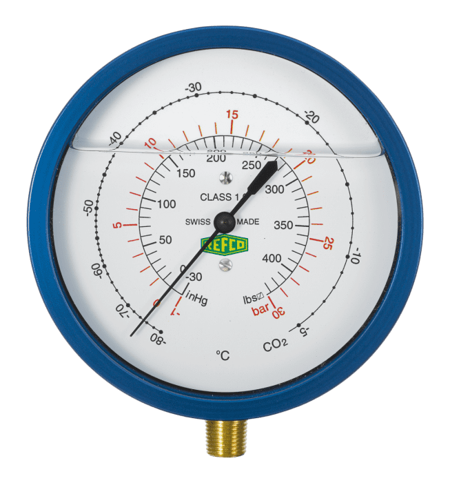 Refco Metallbalgmanometer NG 80 R5-320-DS-R744-60BAR 1/8" NPT CO2 - Detail 1
