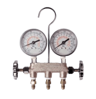 ITE Monteurhilfe für NH3 1/4" mit HD / ND Manometer und 3 Füllschläuchen - Detail 1