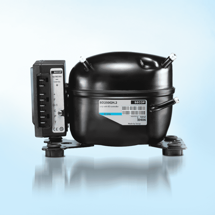 Secop Hubkolbenverdichter vollhermetisch BD250GH.2 12-24VDC H/M/LBP - Detail 1