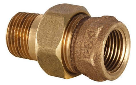 Conex IBP Rohrverschraubung flach dichtend IG Rp zylindrisch AG R konisch Serie 3000 3331 2" Rotguss - Detail 1