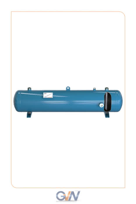 GVN Flüssigkeitssammler 90 Liter, liegend, 33bar, mit Rotalockventil, mit 3 Schaugläser - Detail 1