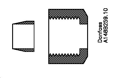 Danfoss Zubehör Schneidring und Überwurfmutter CD10 - Detail 1