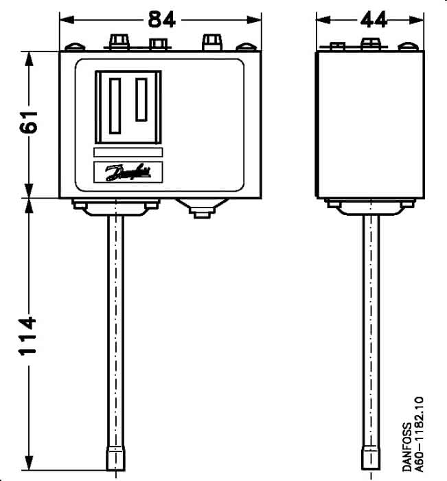 Danfoss Druckschalter KP5 M/32 8 bis 32bar, Löt 1/4" - Detail 1