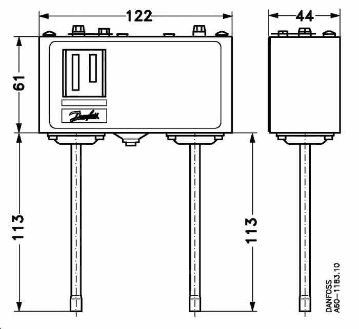 Danfoss Druckschalter KP15 M/32 -0,2 bis 7,5bar, 8 bis 32bar, Löt 1/4" - Detail 1