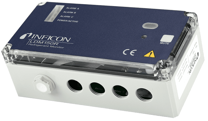 Inficon Gasdetektor LDM150R 230V CO2 mit integrierter Sirene Blinkleuchte und 3 Alarmstufen mit Relaisausgang - Detail 1