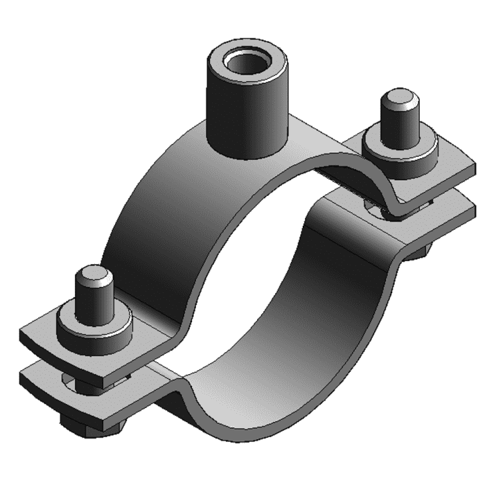 Mefa Maxima PSM Rohrschelle M8/M10 12-16mm rundumgeschweißt ohne Dämmung - Detail 1