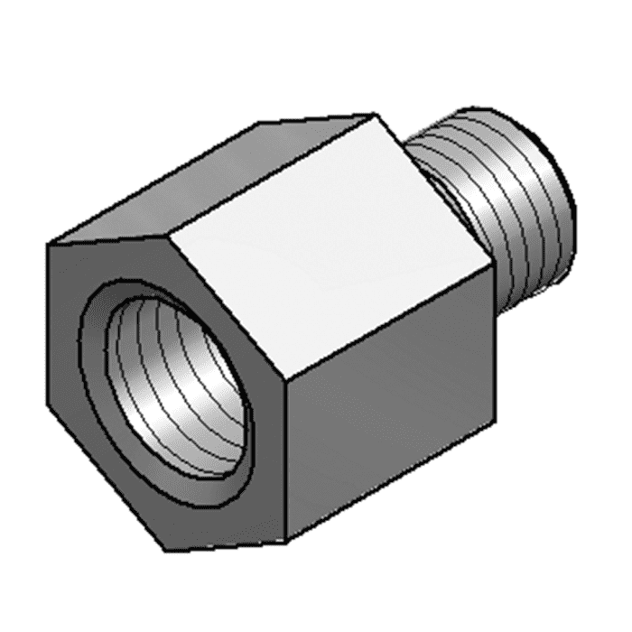 Mefa Reduzierstück sechskant Innengewinde 1/2" Außengewinde M16 l=35mm - Detail 1