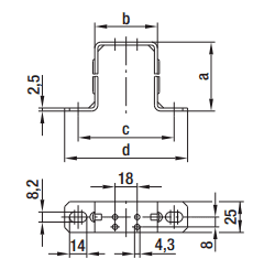 EBM-PAPST Bügel H56mm 4 Befestigungsbohrungen Spur 18 - Detail 1