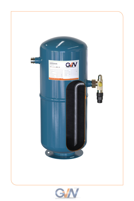 GVN Flüssigkeitssammler 1 Liter, stehend, 30bar, inklusive Ventil - Detail 1