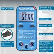 PEAKTECH Multimeter digital P 1073 600V AC/DC mit NCV und Live-Test - More 2