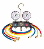 Refco 2-Weg Monteurhilfe BM2-6DS-R448A-CA mit 3 Füllschläuchen und Kugelventil 1/4" SAE, Länge 36 /90cm