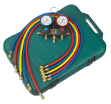 Refco 2-Weg Monteurhilfe M2-3-DELUXE-M-R134a mit ölgefüllten R3 Metallbalgmanometer