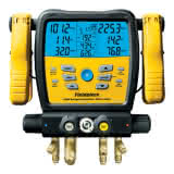 Fieldpiece Drahtlose SMAN-Kältemittel-Monteurhilfe mit 4 Anschlüssen und Mikrometer-Messgerät SM480V